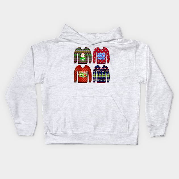 Christmas Ugly Sweater Kids Hoodie by holidaystore